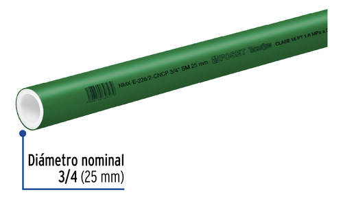 Tubo De 4 M De Ppr De 3/4 Hidráulico, Foset. 49898