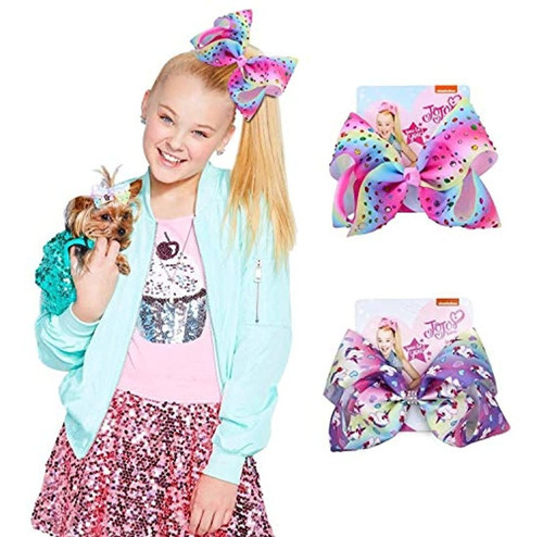 Jojo Siwa Lazos Para Niñas  Big 8'' Rosa Y Púrpura Colorido