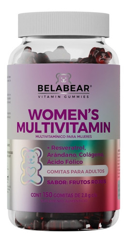 150 Gomitas Womens Multivitamin Frutos Rojos Belabear