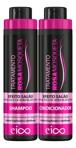 comprar Eico Tratamento Rosa Mosqueta Renovação Cicatrização Capilar Shampoo Sem Sal 800ml Condicionador Leave-in 750ml