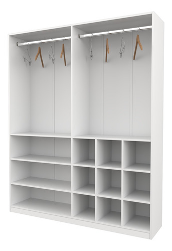 Armário Arara Gaveta Lucia 100% Mdf (cabide Roupa) Cor Branco