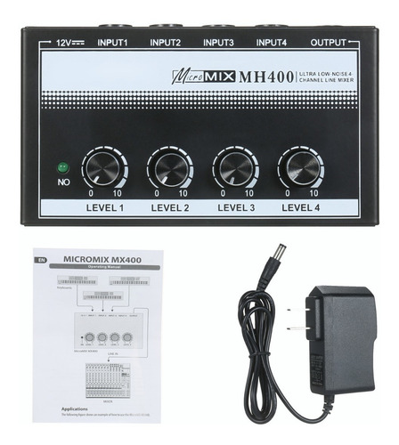 Imagen 3 de 8 de Mezcladora De Audio Mh400 Pequeña De 4 Canales Y Bajo Ruido
