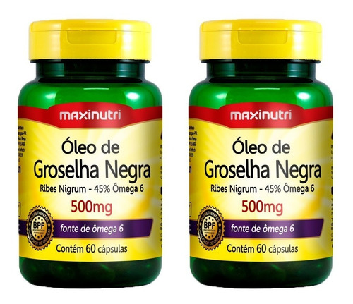 Óleo De Groselha Negra 500mg - 2x 60 Cápsulas - Maxinutri