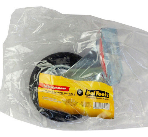 Jogo Rodízio Giratório Borracha 100mm 2 S/ Trava 2 C/ Trava