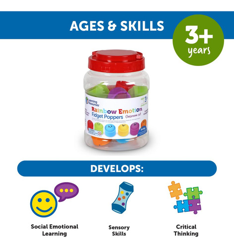 Set Para El Aula Recursos De Aprendizaje Emotion Fidget Popp