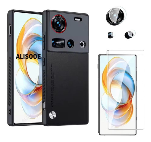 Funda Para Nubia Z70 Ultra,fibra De Carbono+micas De Cristal