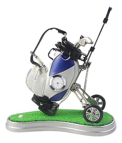 Mini Portalápices De Golf Con Carrito Juguete De Azul