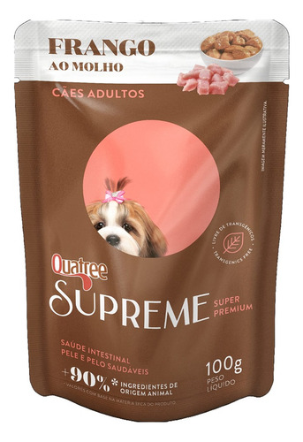 Ração Úmida Quatree P/ Cães Supreme Ad. Frango Sachê 100gr