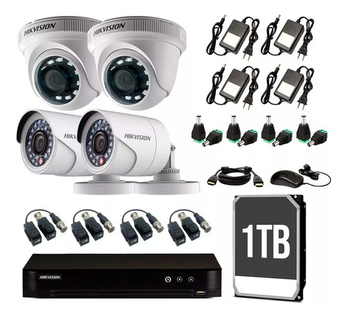 Hikvision Kit 4 Cámaras De Seguridad Hd 720p