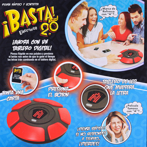TodosDM Juego De Mesa Basta Versión 2.0 Viral Interactivo Tablero Electrónica En Español, Para Pensar Rápida, Juego De Palabras De Ritmo Rápido, Juego Familiares, Fiestas Y Entretenimiento