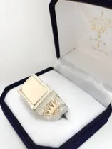 Comprar Anillo Plata Y Oro Sello Iniciales Coronas Hombre  Caballero