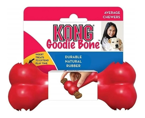 Juguete Kong Goodie Bone Hueso Goma Medium Classic