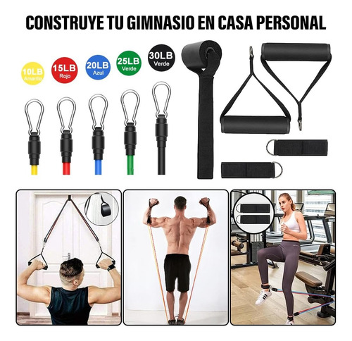 Set De Bandas Elásticas Para Ejercicio Con Anclaje Y Asas