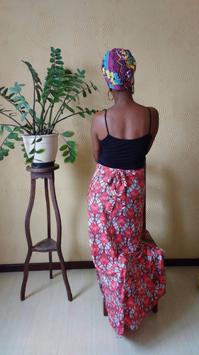 Imagem 4 de 6 de Saia Transpassada De Viscose Estampada Abiola