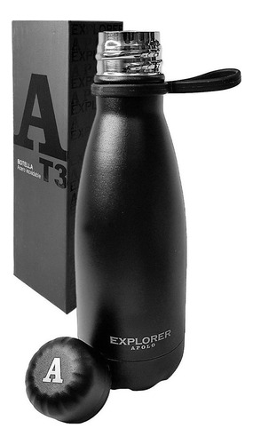 Botella Explorer 500 Ml Acero Inoxidable Bi Capa Deportiva Color Negro