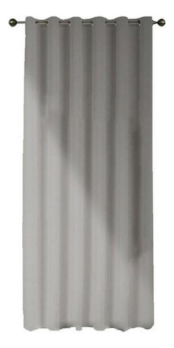 Cortina Plast Leo Blackout com ilhós cor cinza