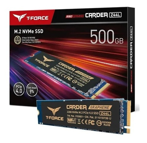 Ssd Estado Solido M.2 M2 Pcie Nvme 4.0 T-force Z44l 500 Gb Color Negro