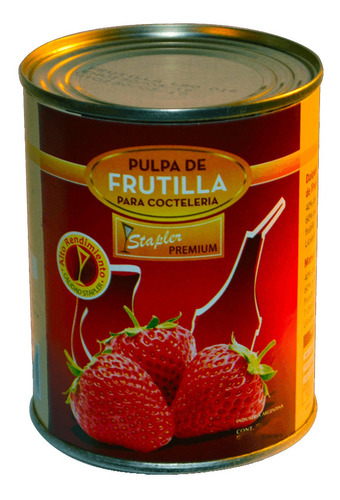 Pulpa De Frutilla Para Cocteleria Stapler Premium Lata 880g