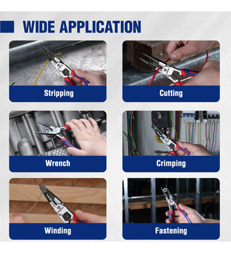 Alicates De Punta Larga Workpro De 8 Pulgadas Con Cortador D