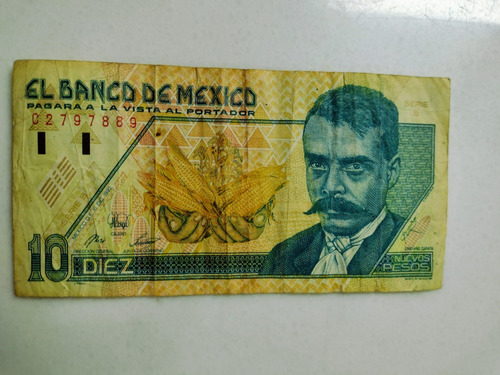 Vendo Billete Antiguo De 10 Nuevos Pesos Mexicanos 