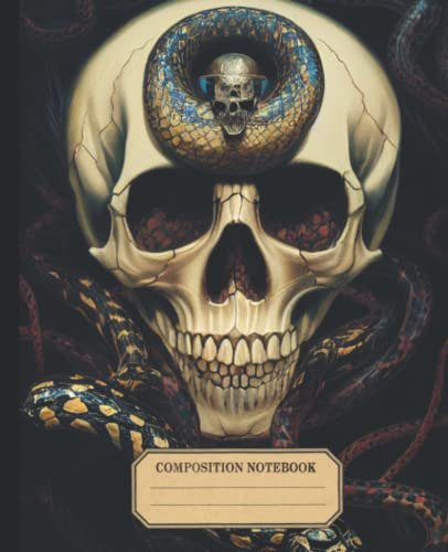 Composition Notebook: Scary Skull Realistic Illustration Aes