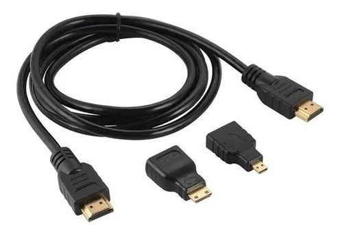 Cable Hdmi 1.5m C/ Adaptadores Micro Hdmi Y Mini Hdmi 3 En 1