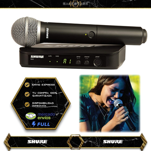 Shure Blx24pg58 Micrófono Inalámbrico D/mano K12 614-638 Mhz