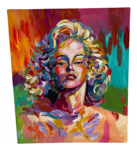 Cuadro Óleo, Arte Pop, Marilyn Monroe, Pintado A Mano.