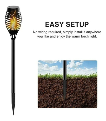 2 Luces Solares 51 Led Antorcha Impermeable Piso