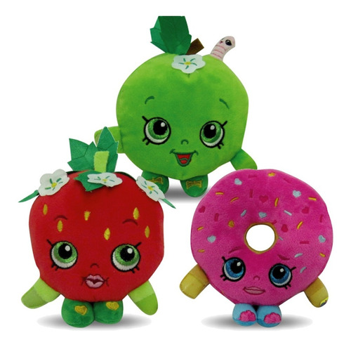  3 Peluches Muñecos Shopkins Kreker  Originales