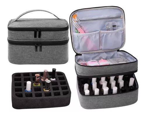 Frenessa Organizador de esmalte de uñas estuche de viaje caja de  almacenamiento de accesorios de manicura caja de maquillaje con llaves de  espejo – Yaxa Colombia