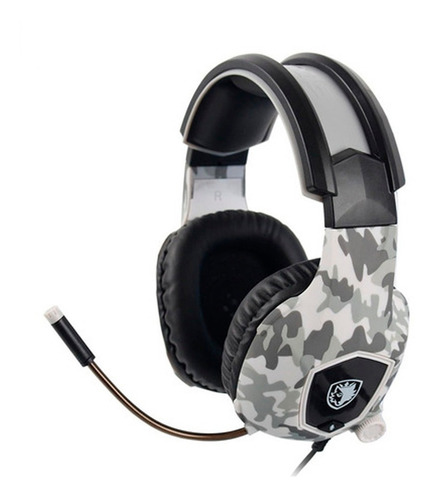Imagen 8 de 10 de Auriculares Gamer Sades Sa818 White Camouflage Con Microfono