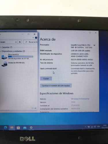 Imagen 8 de 8 de Notebook Dell Latitude E4310 I5, 2gb Ram 240 Gb Ssd - Leer