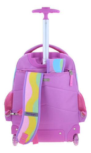Mochila Grande De Ruedas Con Luz Led Happy Girl Iris Hg70407-c