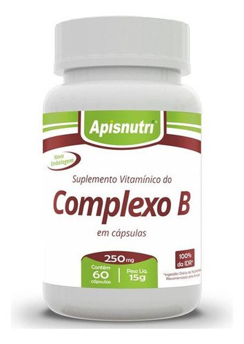 Complexo B - Apisnutri - 60 Cápsulas Sabor Sem sabor