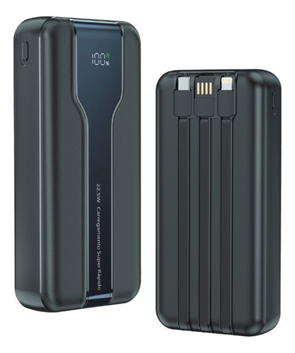Power Bank Carregador Portatil 20000mah Turbo 22.5w Com Display 3 Cabos Usb Onn Smart Things
