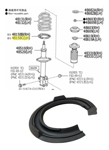 Kit 2 Calço Isolador Inferior Mola Dianteira Toyota Etios