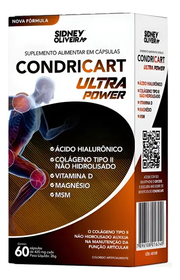 Condricart Ultra Power Colágeno Sidney Oliveira 60 Cápsulas Sem Sabor