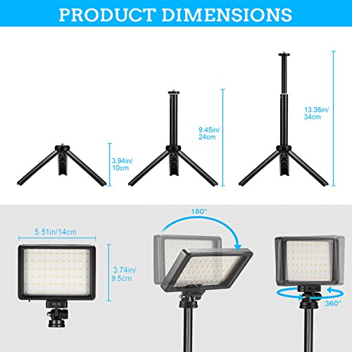 Luz Led De Vídeo Ci-fotto, Paquete De 2 Unidades, 5600 K, Us