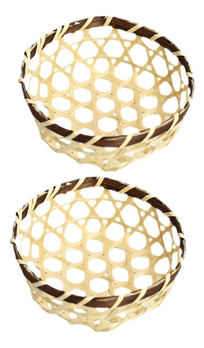2x Cesta De BambĂș, Cestas Tejidas, Mini Multiusos,
