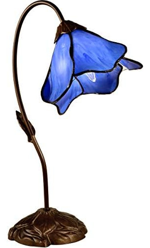 Dale Tiffany Ttpoelking Lámpara De Mesa Lily Azul Con 1 Luz,