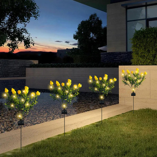 Luces Solares De Flores Impermeables Al Aire Libre Luz Solar
