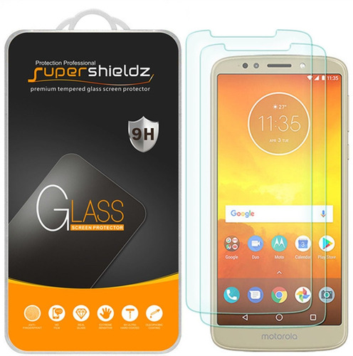 Vidrio Templado Para Moto E5 Plus [2 Un.] Supershieldz