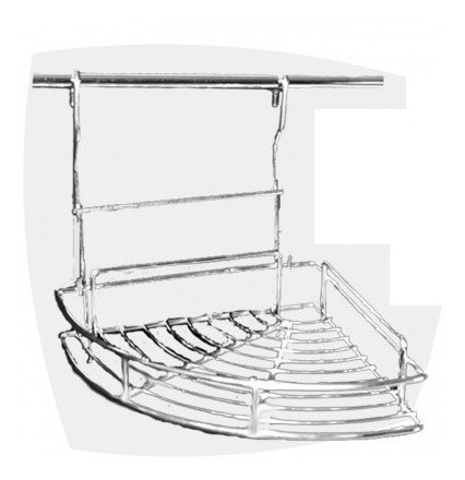 Imagen 3 de 4 de Canasto Esquinero Para Barral De Cocina Cromado 27x27x30 Cm