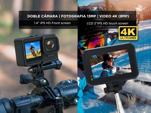Cámara Extreme 16 Video 4k 13mpx Doble Cámara Wifi Negro