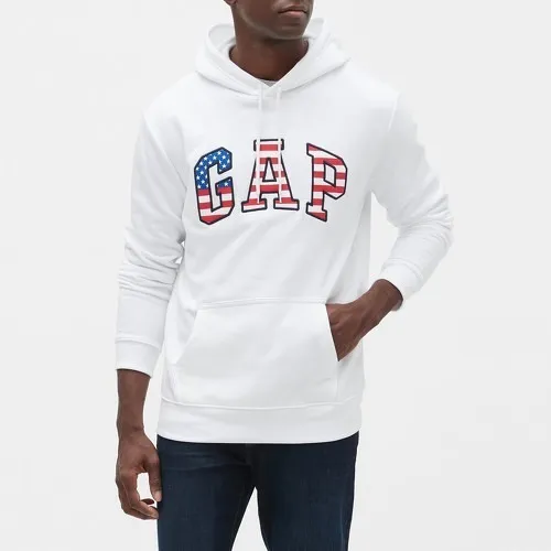 Sudadera Gap Logo Fleece Hoodie Blanca Original