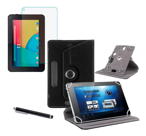 Capa Executiva + Película + Caneta P/ Tablet M7s Go M7 Wifi