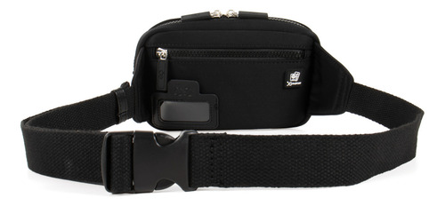 Cangurera Unisex Chica Textil Rubber De Monograma Color Negro