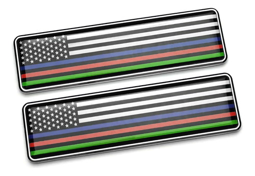2 Calcomanías De Metal 3d Con La Bandera De Estados Unidos D