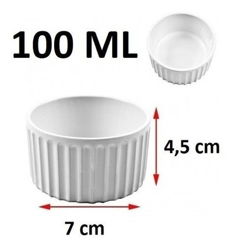 Imagem 1 de 7 de 12 Ramequins 100 Ml Porcelana Branco Suflê Pure Escondidinho